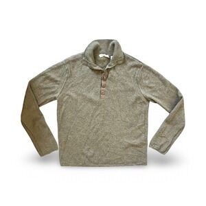 INHABIT Women's 100% Cashmere Sweater Henley Pull-over Brown Size XL